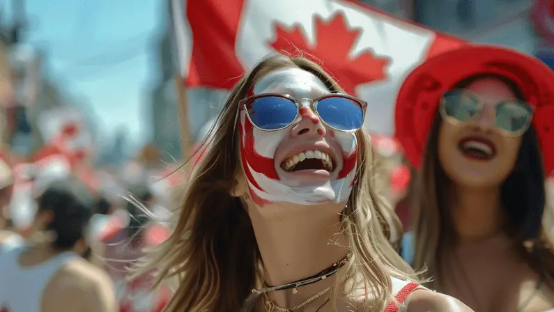 a-woman-celebrating-Canada's-day