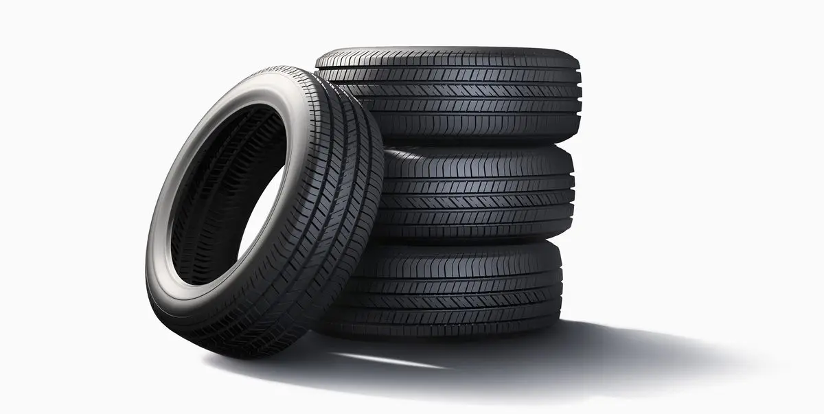 pile-of-tires-on-white-background
