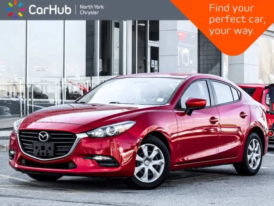 Red Mazda3 sedan for sale at CarHub North York Chrysler dealership