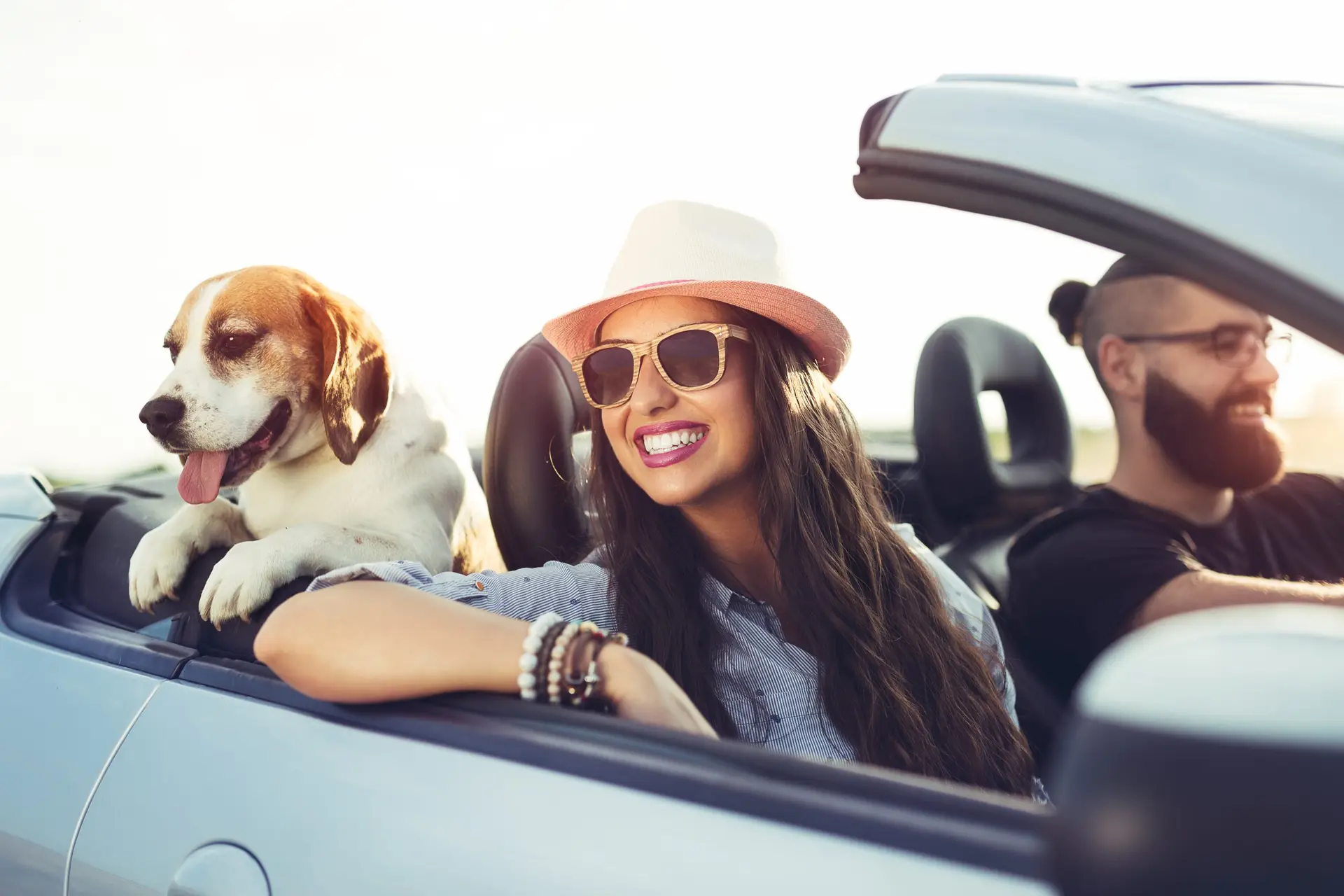 Enjoying your life in a cabriolet car