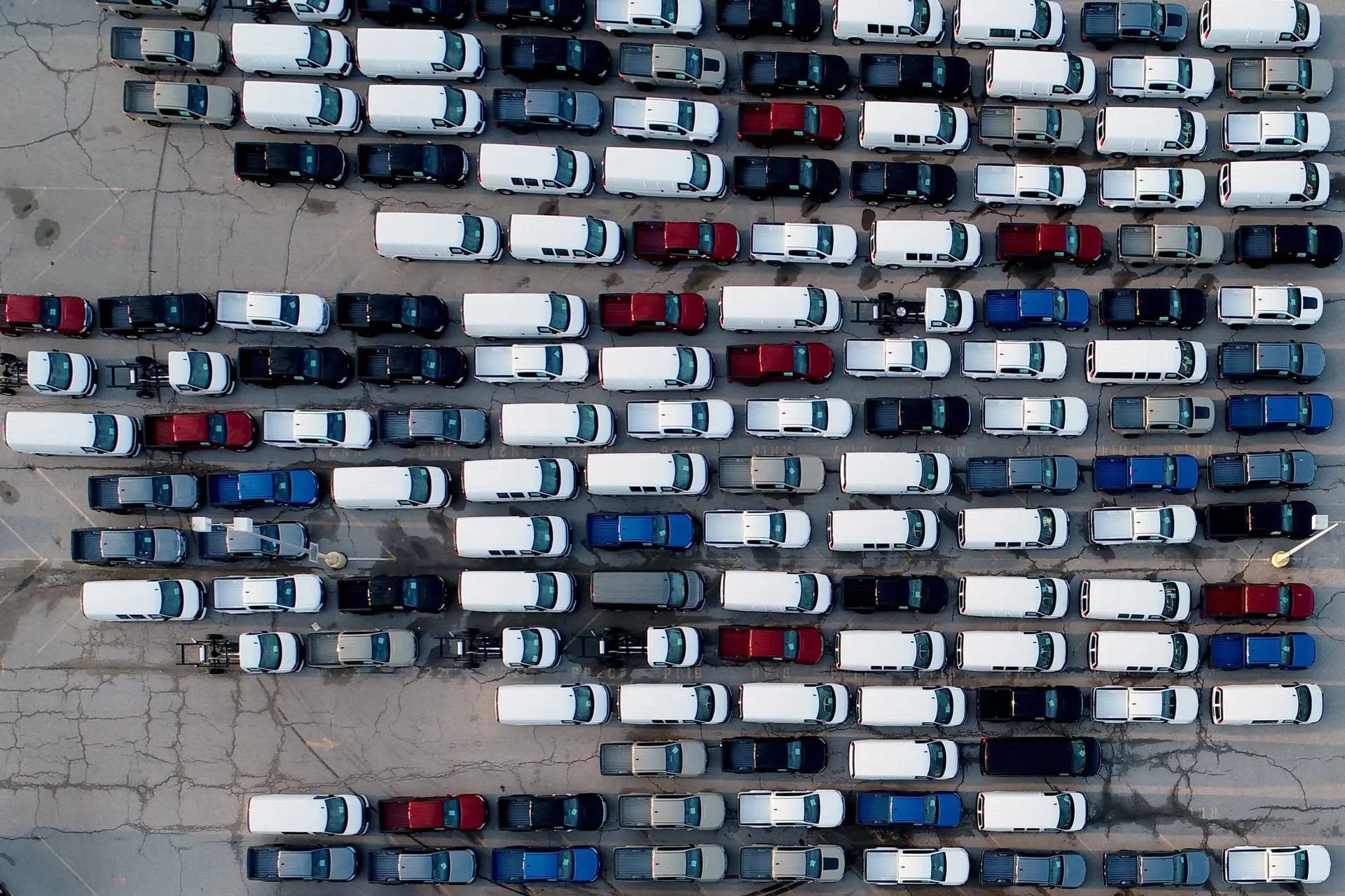 aerial view of cars