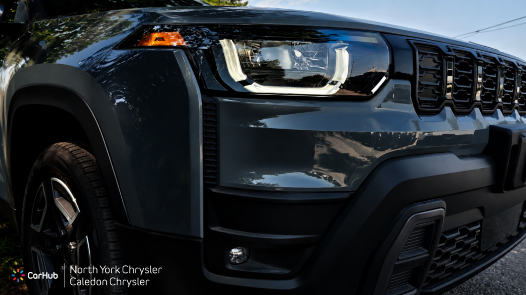 a close up shot of a jeep cherokee 
