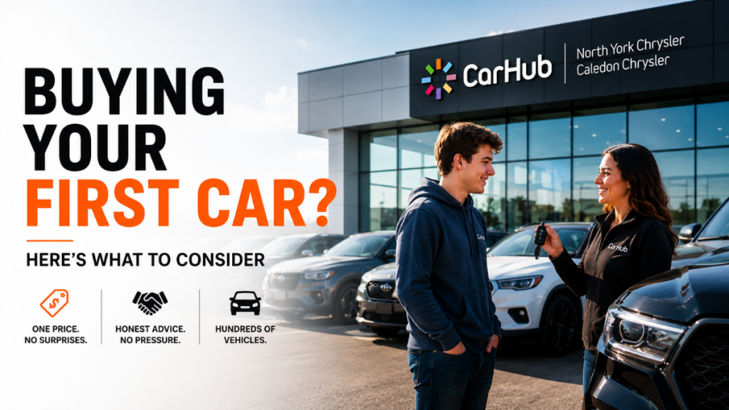 man buying first car from carhub